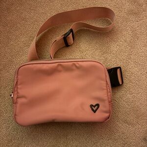 Pink Heart-Embellished Women's Bag
